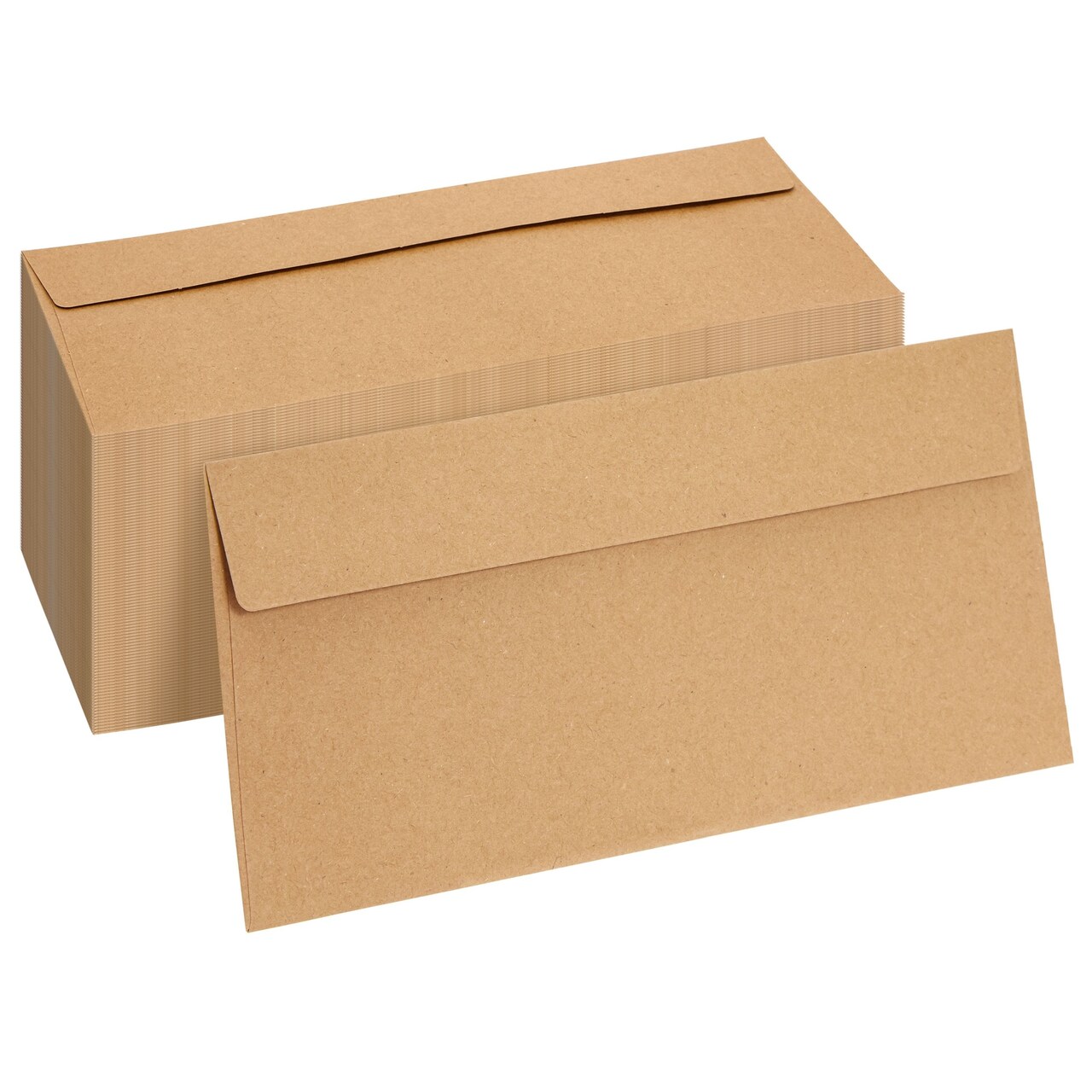 100 Pack Bulk #10 Brown Envelopes with Gummed Seal for Invitations, Mailing Letters, Checks, Gift Certificates (9.5 x 4.125 In)